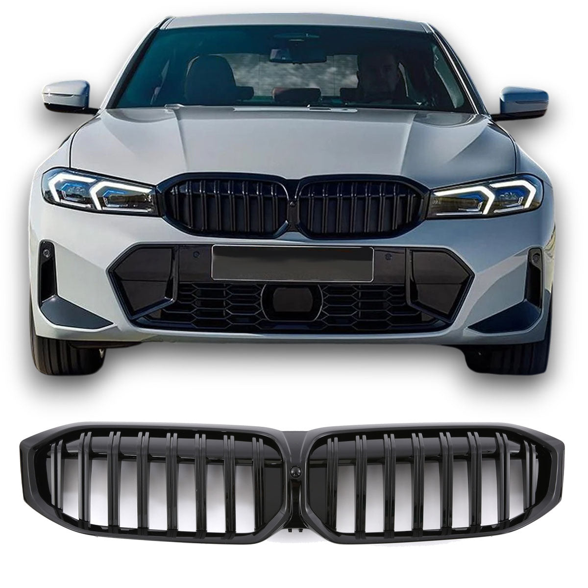 Grille glans zwart geschikt voor BMW 3 Serie G20 G21 LCI | 2022-2026