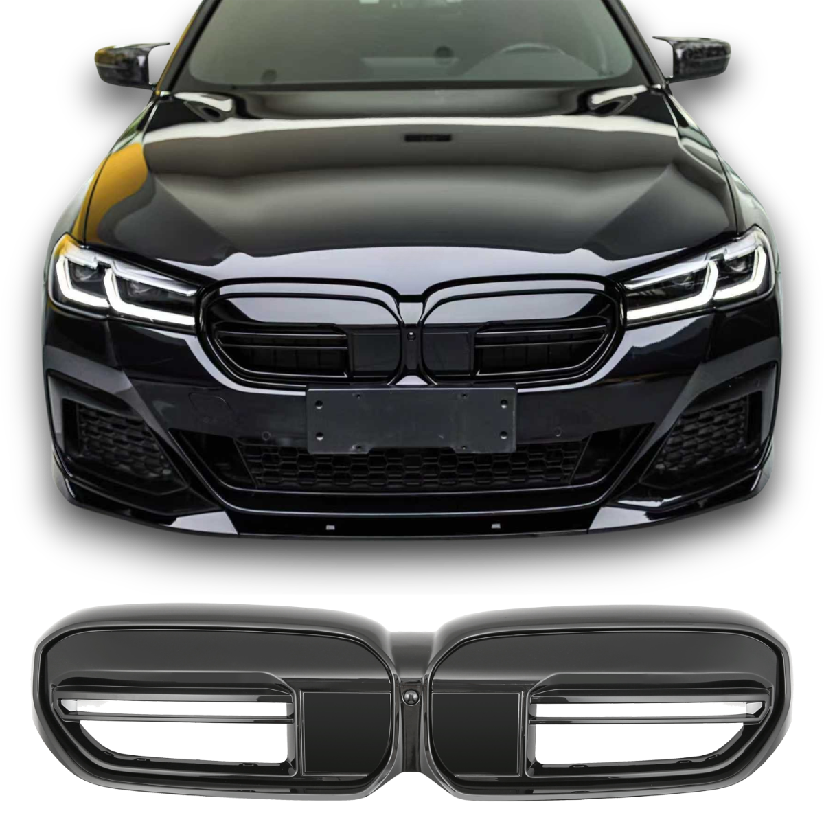 Grille glans zwart geschikt voor BMW 5 Serie G30 G31 LCI | 2020-2023 | 2020-2023