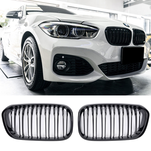 Sport Grille geschikt voor BMW 1-Serie F20 en F21 vanaf 2015 dubbele spijl glans zwart
