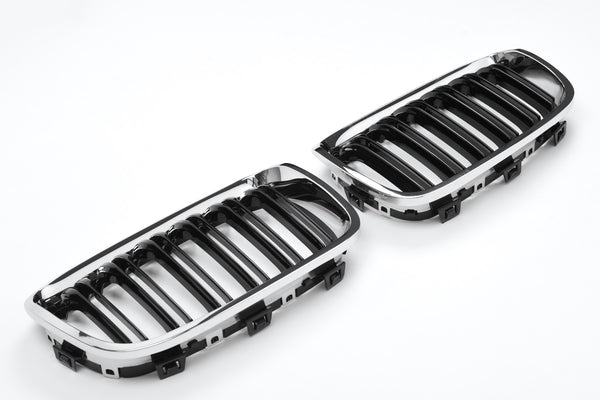 Sport Grille geschikt voor BMW 1-Serie F20 en F21 20212-2015 dubbele spijl zwart / chroom