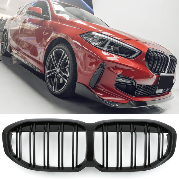 Sport Grille geschikt voor BMW 1-Serie F40 2019-2024 dubbele spijl hoogglans zwart