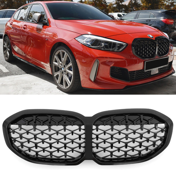 Sport Grille geschikt voor BMW 1-Serie F40 2019-2024 diamond glans zwart compleet