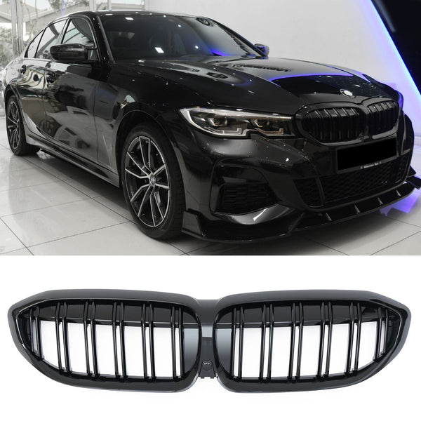 Sport Grille geschikt voor BMW 3-Serie G20 en G21 (pre-facelift) dubbele spijl glans zwart