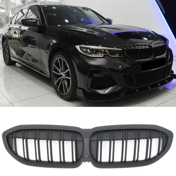 Sport Grille geschikt voor BMW 3-Serie G20 en G21 (pre-facelift) dubbele spijl mat zwart