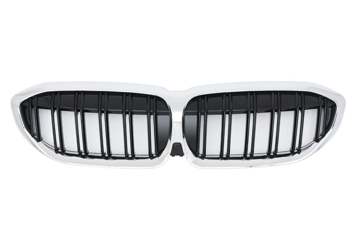 Sport Grille geschikt voor BMW 3-Serie G20 en G21 (pre-facelift) dubbele spijl zwart / chroom