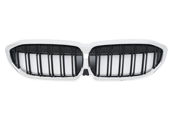 Sport Grille geschikt voor BMW 3-Serie G20 en G21 (pre-facelift) dubbele spijl zwart / chroom