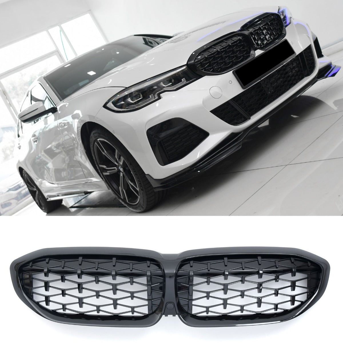 Sport Grille geschikt voor BMW 3-Serie G20 & G21 2019-2022 (pre-Lci) glanzend zwart