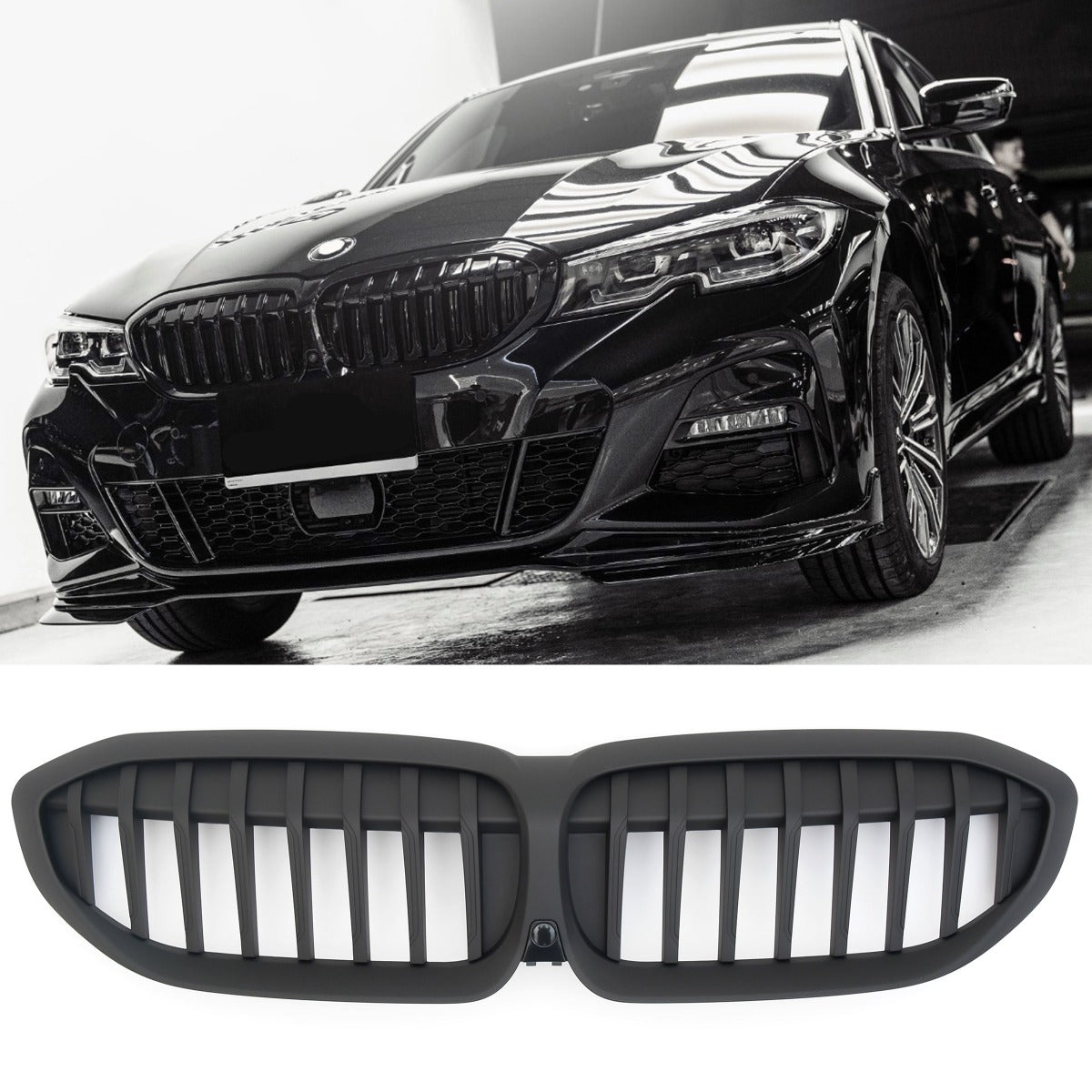 Sport Grille geschikt voor BMW 3-Serie G20 en G21 (pre-facelift) enkele spijl mat zwart