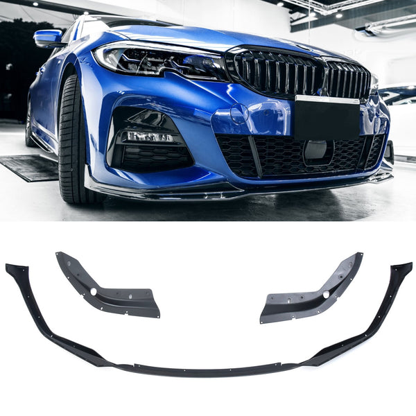 Frontspoiler geschikt voor BMW 3-Serie G20 & G21 met M-tech sportpakket 2019-2022 (pre-facelift) hoogglans zwart
