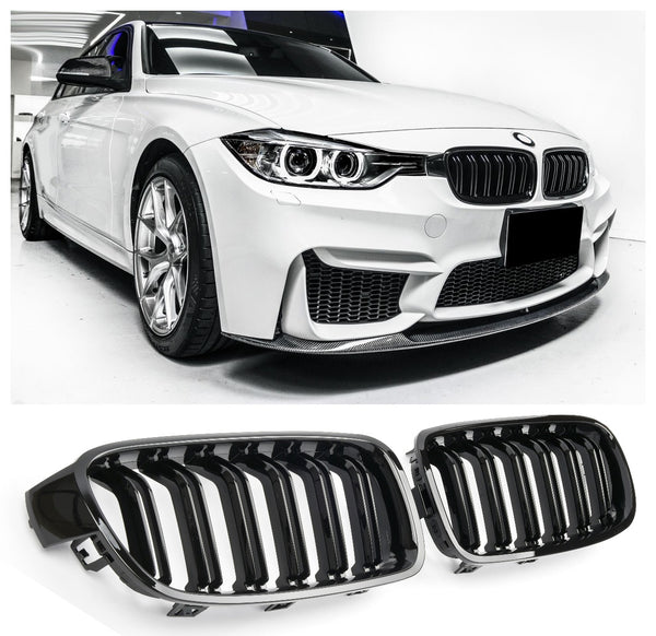 Sport Grille geschikt voor BMW 3-Serie F30 en F31 dubbele spijl glans zwart