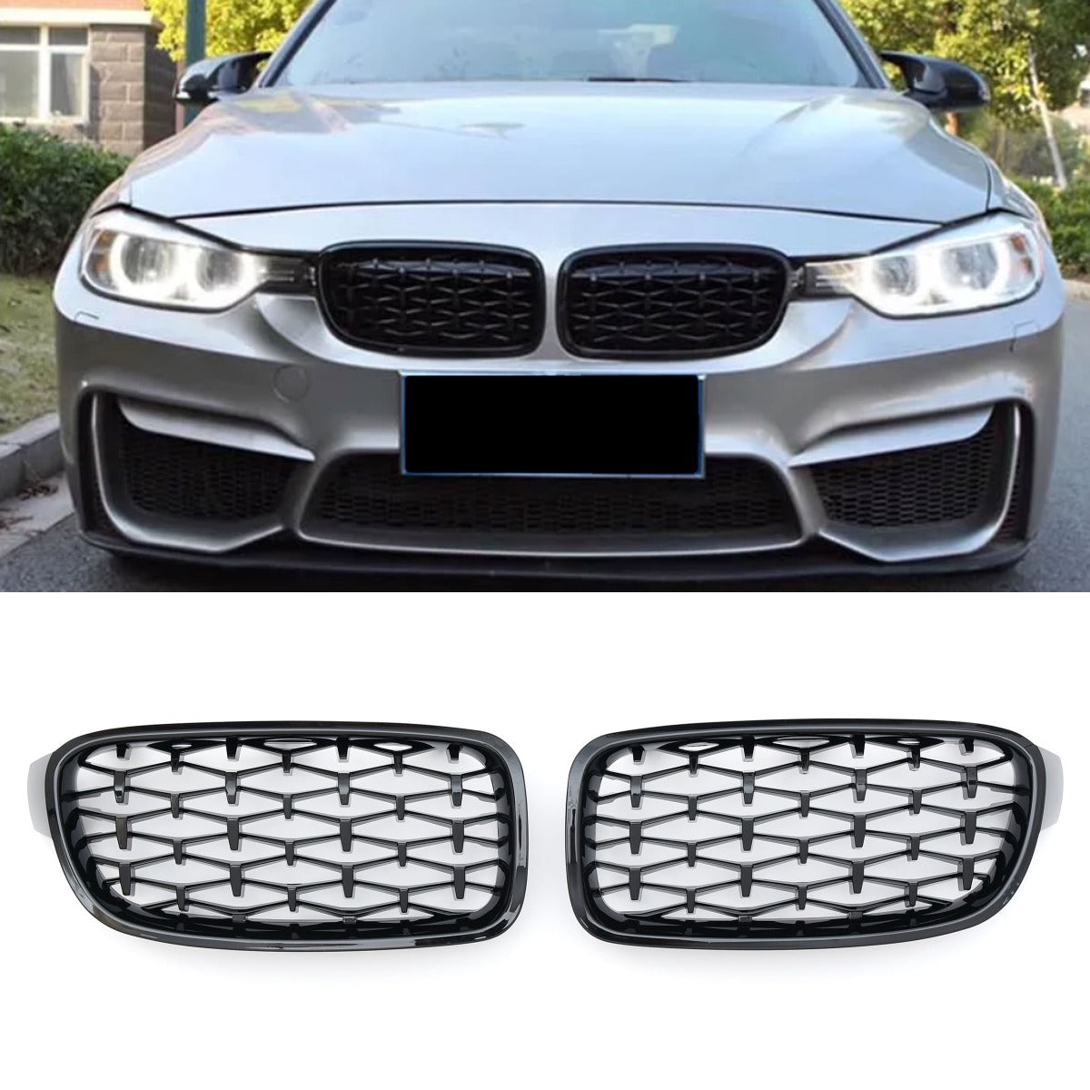 Sport Grille geschikt voor BMW 3-Serie F30 & F31 hoogglans zwart