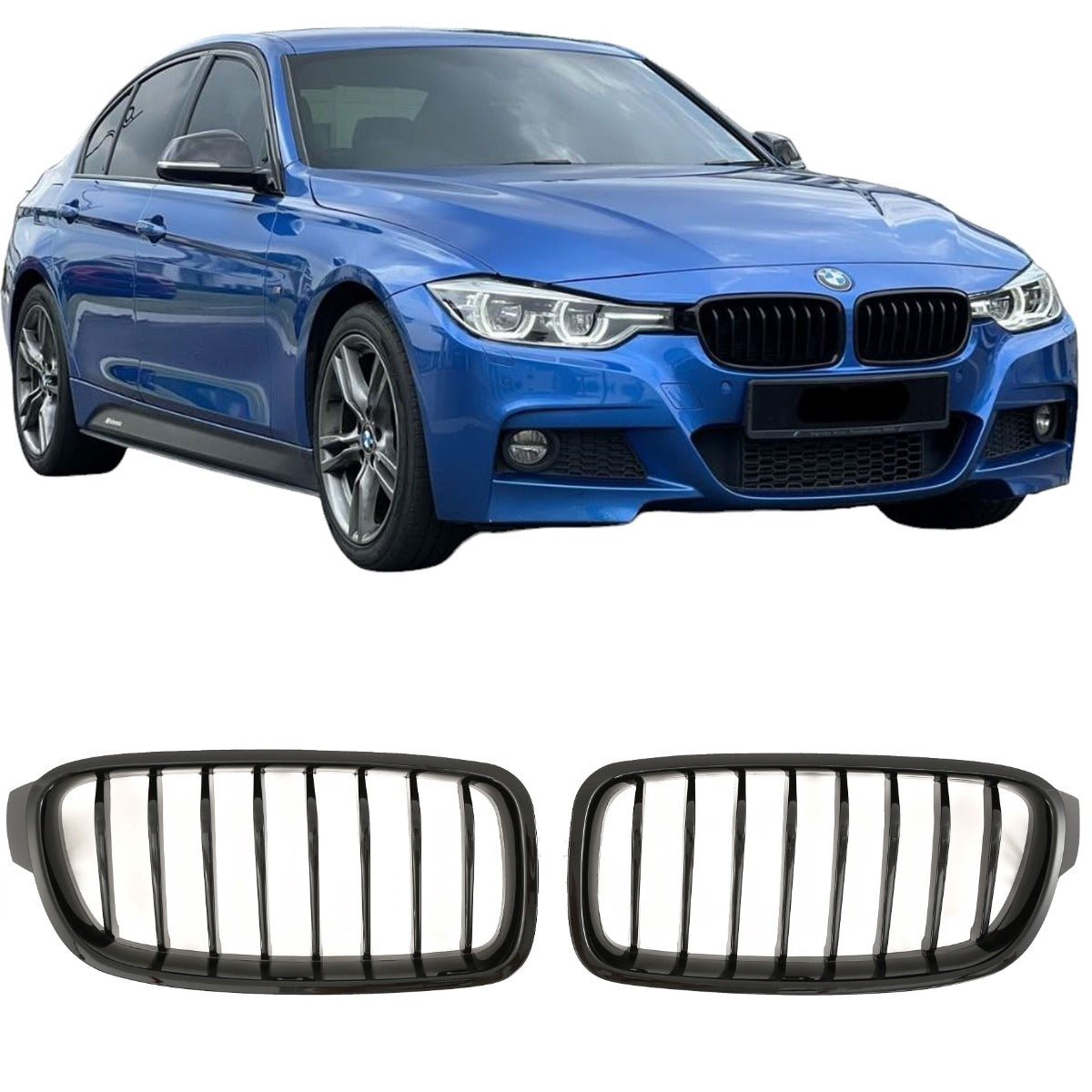 Sport Grille geschikt voor BMW 3-Serie F30 en F31 enkele spijl glans zwart