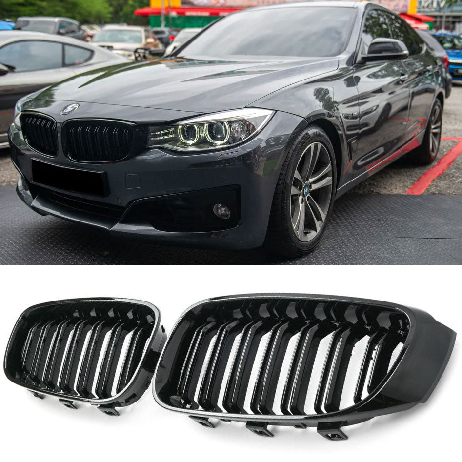 Sport Grille geschikt voor BMW 3-Serie F34 GT Gran Turismo dubbele spijl glans zwart