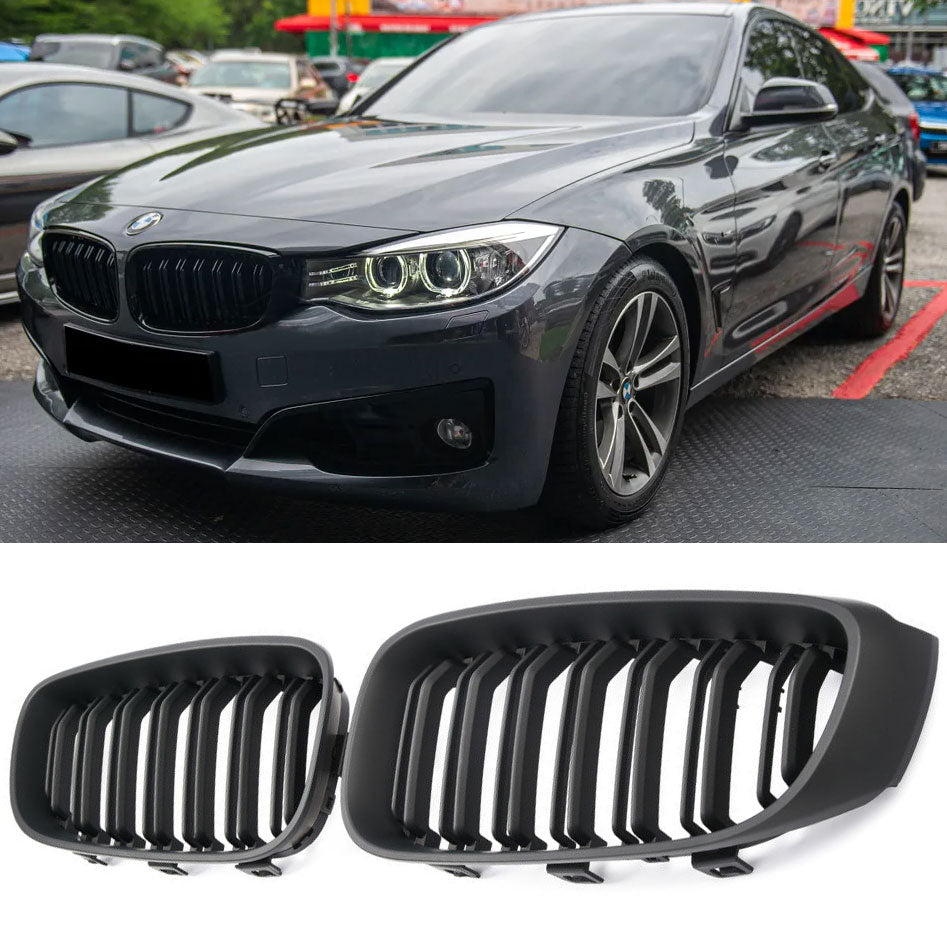 Sport Grille geschikt voor BMW 3-Serie F34 GT Gran Turismo dubbele spijl mat zwart