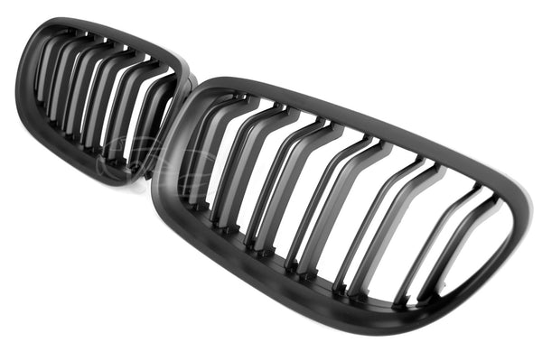 Sport Grille geschikt voor BMW 3-Serie E90 en E91 vanaf 09/2008 (Facelift) dubbele spijl mat zwart