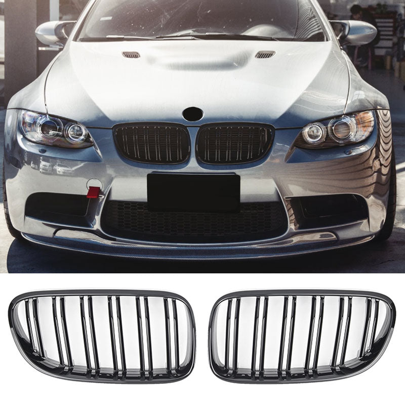 Sport Grille geschikt voor BMW 3-Serie E92 en E93 2010-2013 (Facelift) dubbele spijl glans zwart