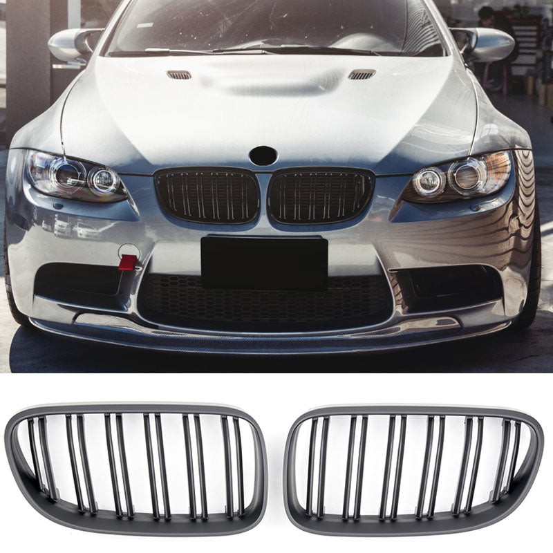Sport Grille geschikt voor BMW 3-Serie E92 en E93 2010-2013 (Facelift) dubbele spijl mat zwart