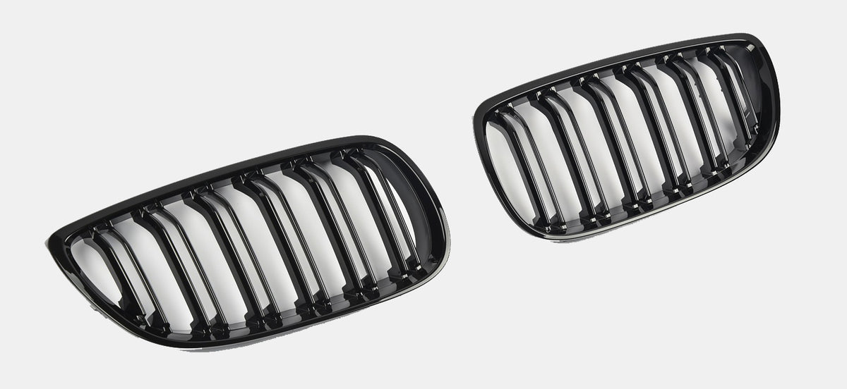 Sport Grille geschikt voor BMW 3-Serie E92 en E93 2006-2010 (pre-facelift) dubbele spijl glans zwart