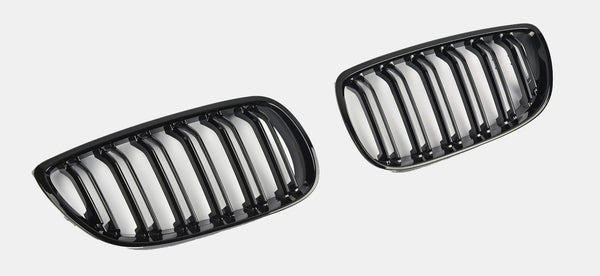 Sport Grille geschikt voor BMW 3-Serie E92 en E93 2006-2010 (pre-facelift) dubbele spijl glans zwart