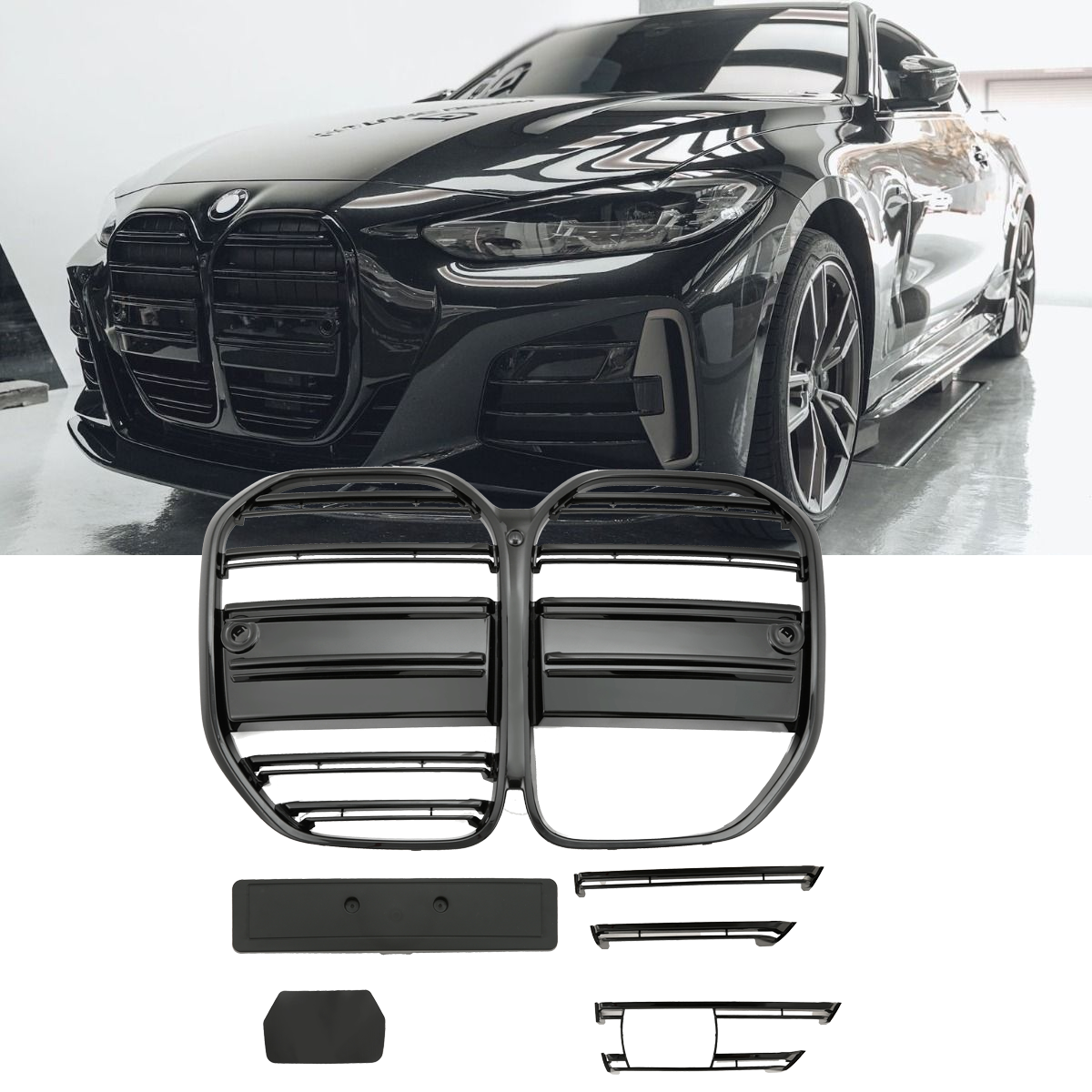 Sport Grille geschikt voor BMW 4-Serie G22 en G23 glans zwart