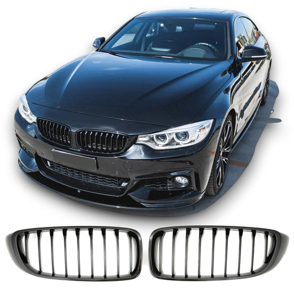 Sport Grille geschikt voor BMW 4-Serie F32, F33, F36 en F80 (M3) enkele spijl glans zwart