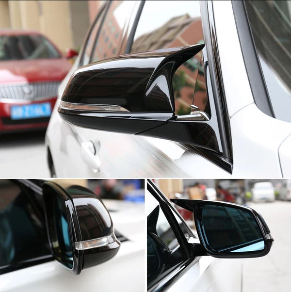 Spiegelkappen -Batman- geschikt voor BMW X2 F39 & X1 F48 & Z4 G29 & 1-Serie F40 & 2-Serie Gran Coupe F44 - hoogglans zwart