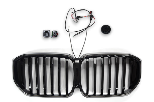 Sportgrille, hoogglans zwart met LED-frame, geschikt voor BMW X5 G05 LCI vanaf 04/2023