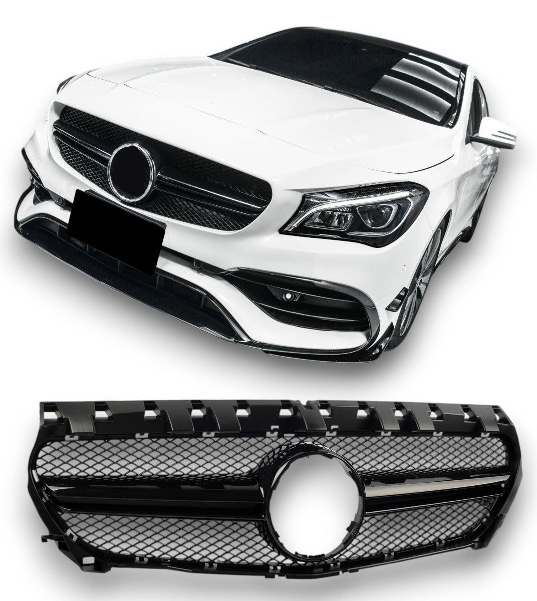 Grille geschikt voor Mercedes C117 CLA-Klasse zwart | 2013-2019