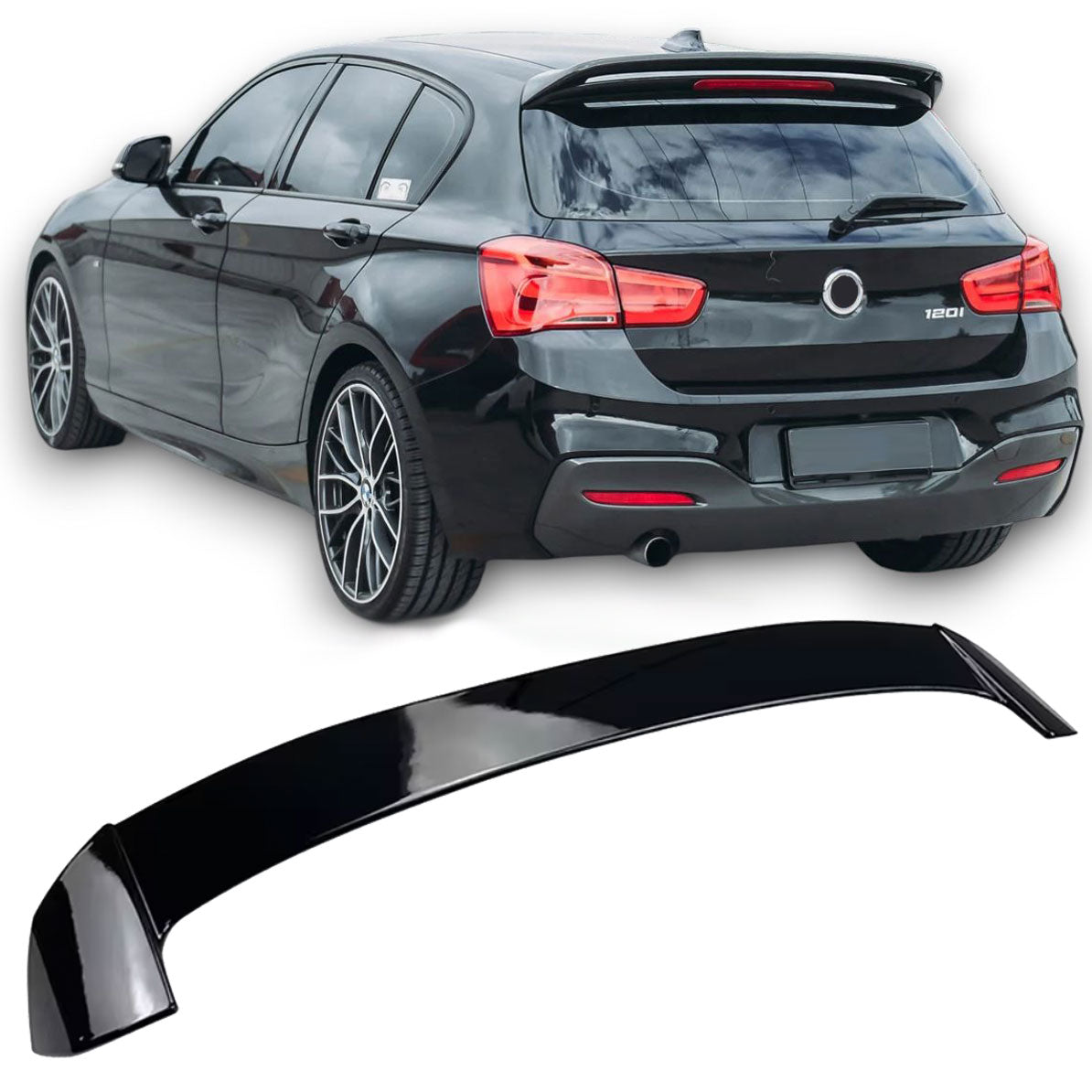 Kofferbak spoiler geschikt voor BMW 1-Serie F20 en F21 2011-2019 hoogglans zwart