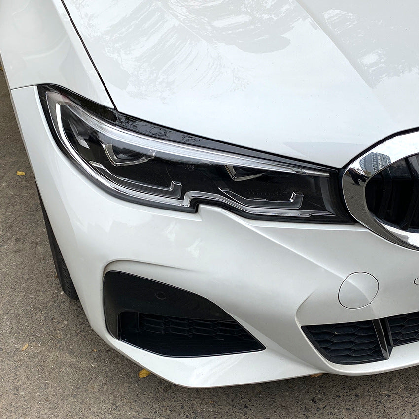 Booskijkers koplampspoiler geschikt voor BMW 3-Serie G20 & G21 Bouwjaar 2019-2022 (pre-facelift) hoogglans zwart