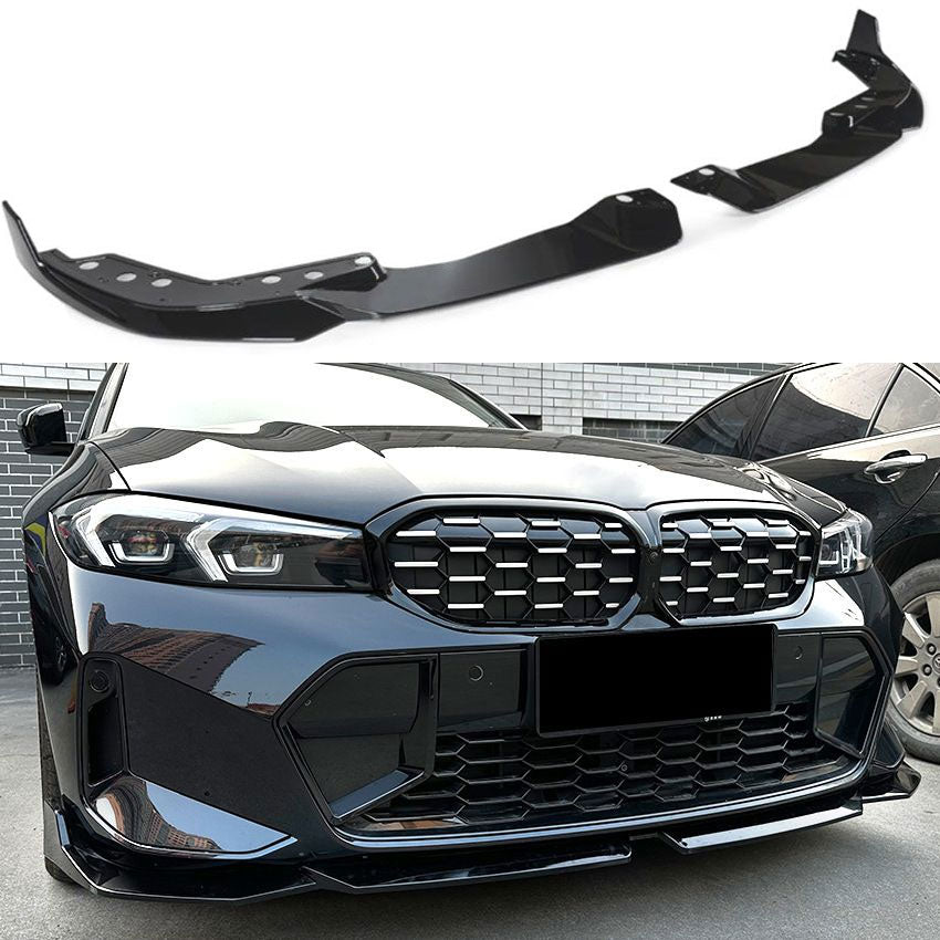 Splitter voorspoilerlip geschikt voor BMW 3-Serie G20 & G21 vanaf 07/2022 (facelift) met M-Sport pakket hoogglans zwart