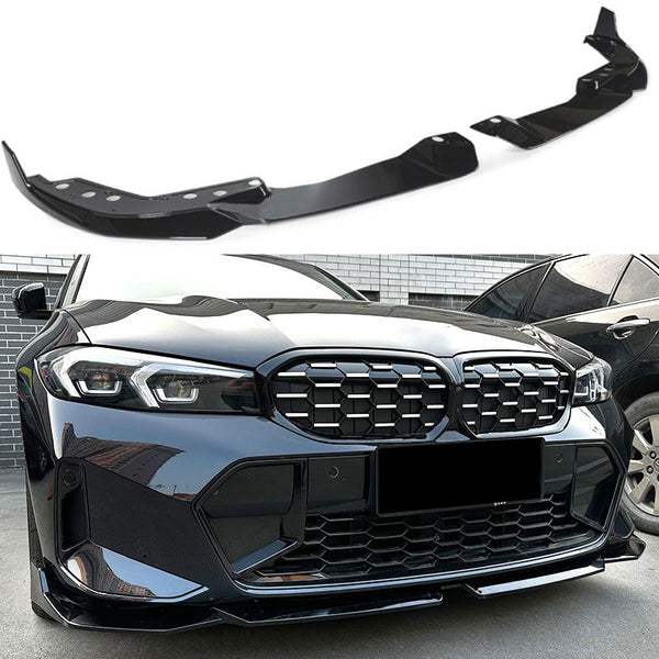 Splitter voorspoilerlip geschikt voor BMW 3-Serie G20 & G21 vanaf 07/2022 (facelift) met M-Sport pakket hoogglans zwart