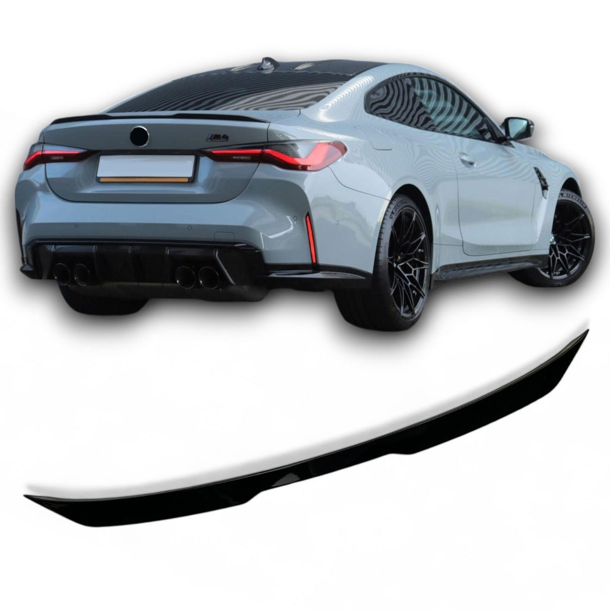 Kofferbak spoiler geschikt voor BMW 4-Serie G22 Coupe hoogglans zwart