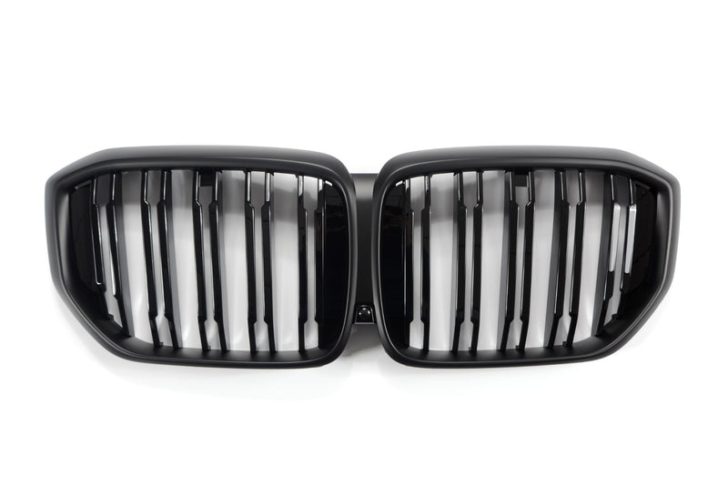 Sportgrille met dubbele dwarsbalk, glanzend/mat zwart, geschikt voor BMW X5 G05 LCI vanaf april 2023.
