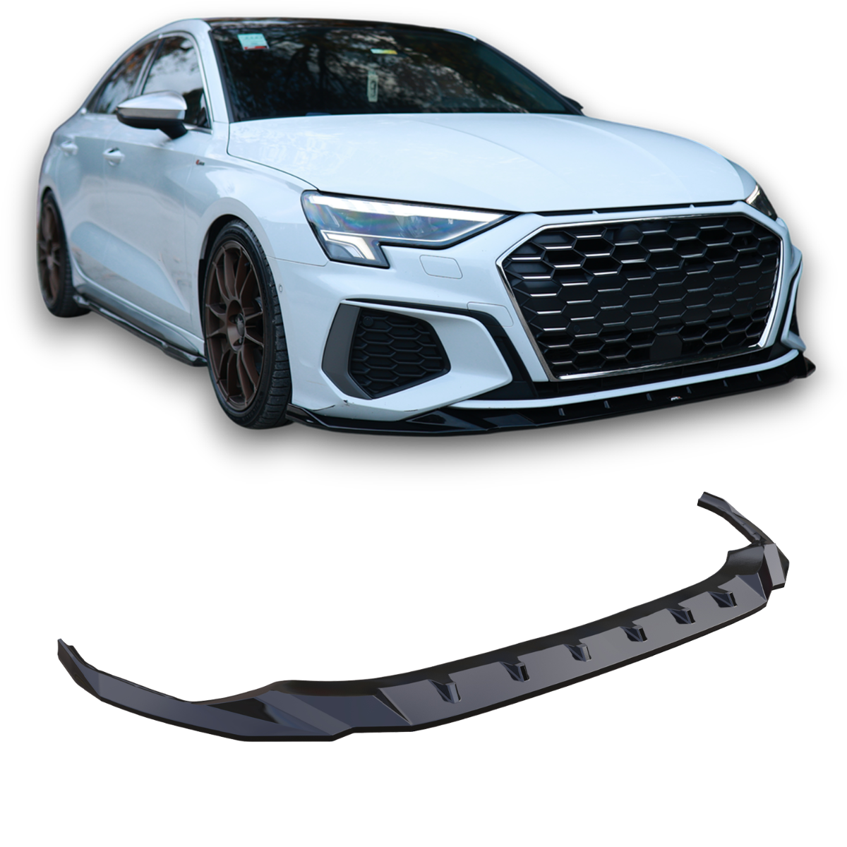 APEX - Frontsplitter geschikt voor Audi A3 S-Line Sedan 8Y Facelift (2024-)