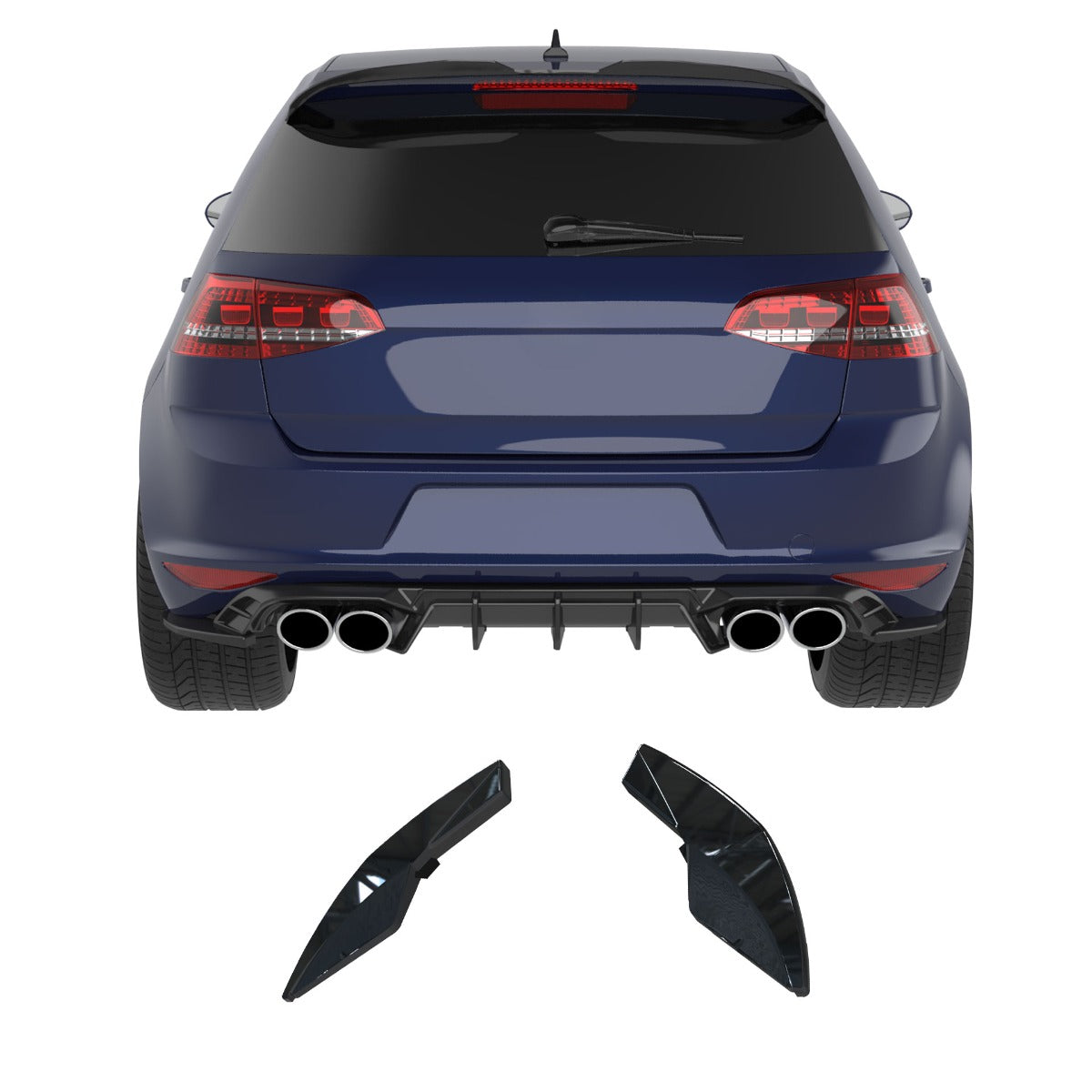 APEX - Diffuser zijsplitter geschikt voor Volkswagen Golf Mk7 R (2013–2016)