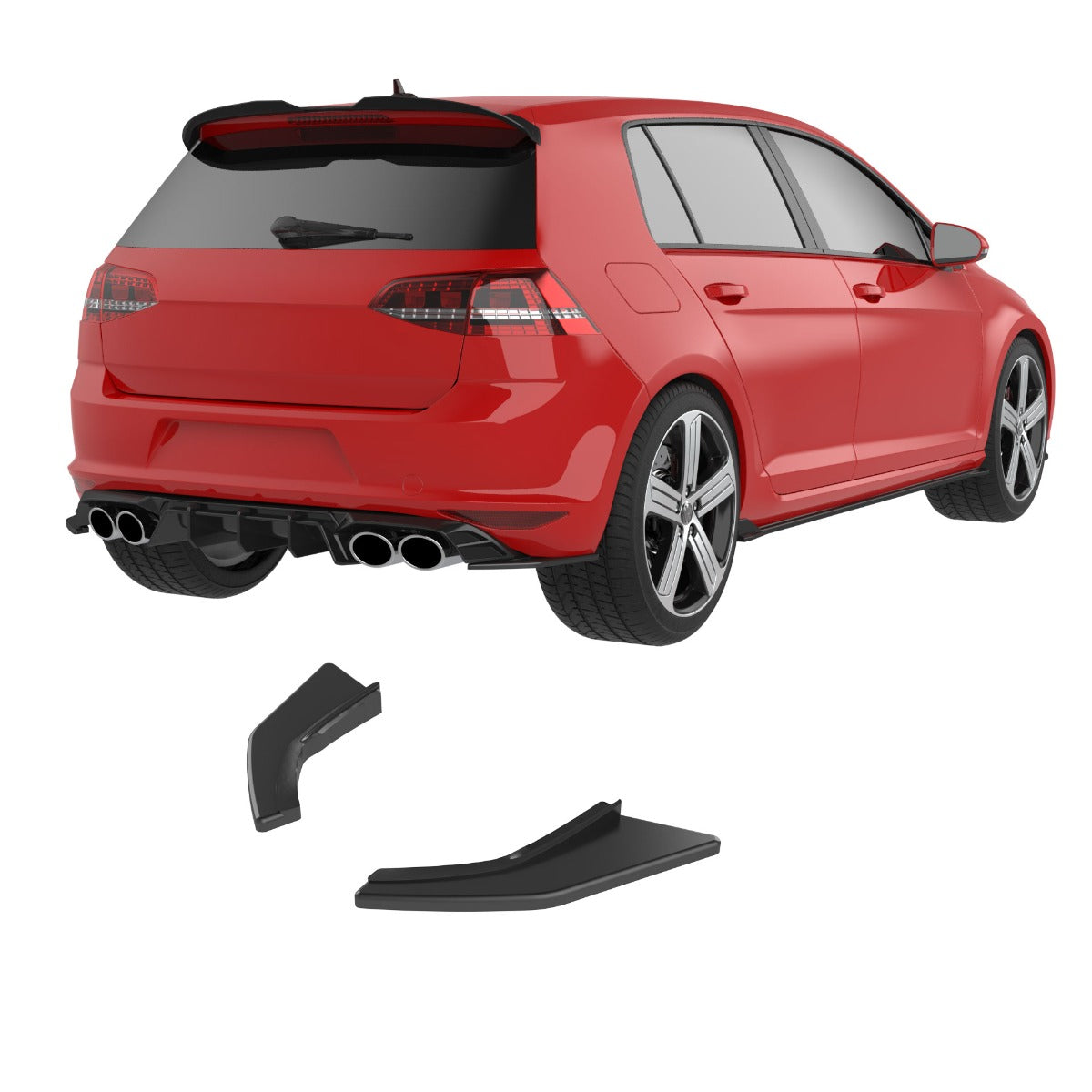 APEX - Diffuser zijsplitter geschikt voor Volkswagen Golf Mk7 GTI (2013–2016)