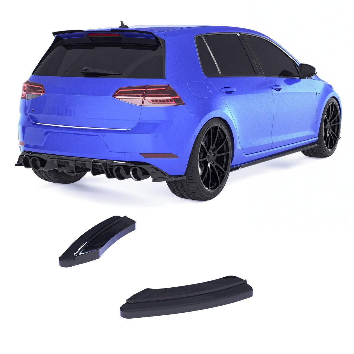 APEX - Diffuser zijsplitter geschikt voor Volkswagen Golf Mk7.5 R / R-Line (2017–2020)