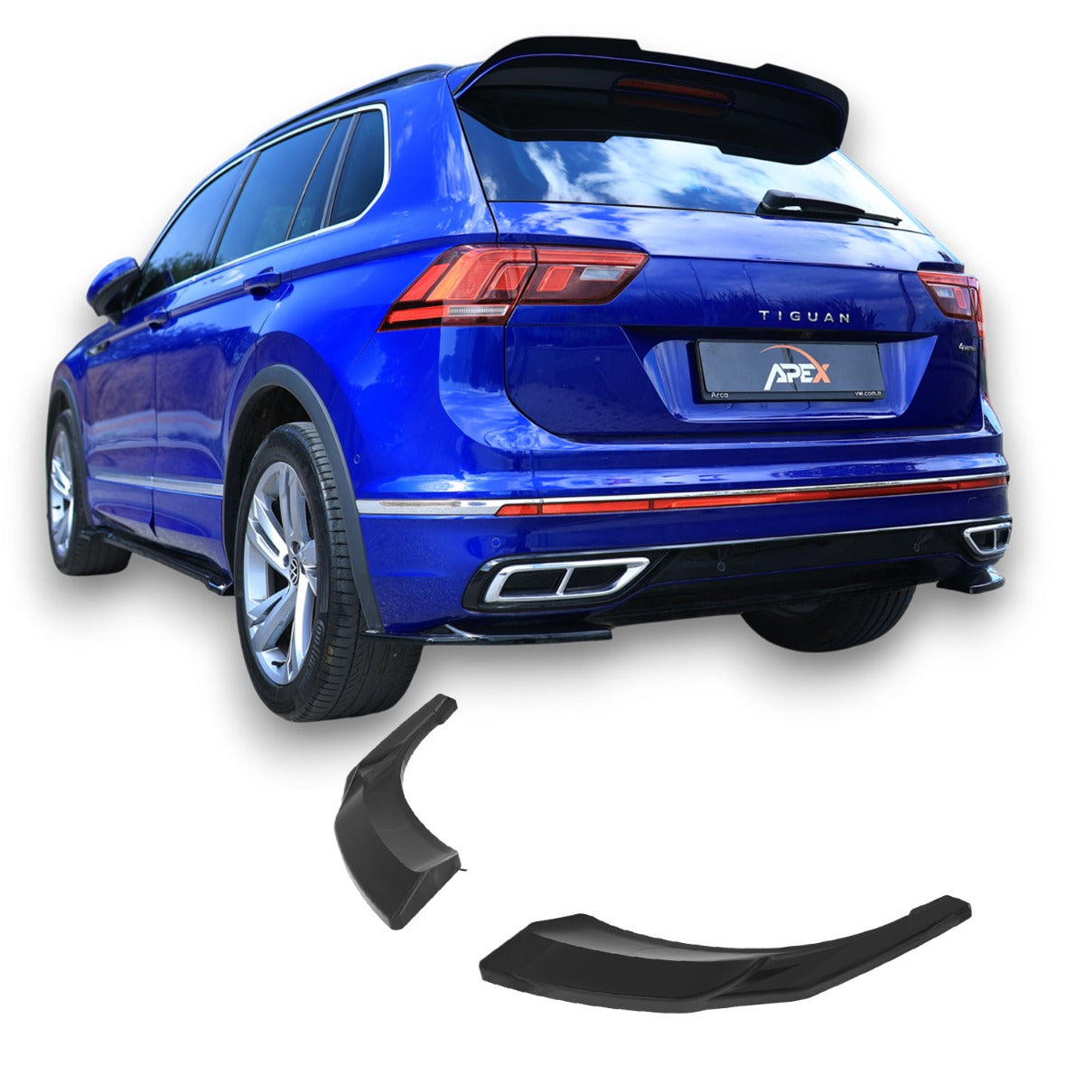 APEX - Diffuser zijsplitter geschikt voor Volkswagen Tiguan R-Line Mk2 Facelift (2020–2024)