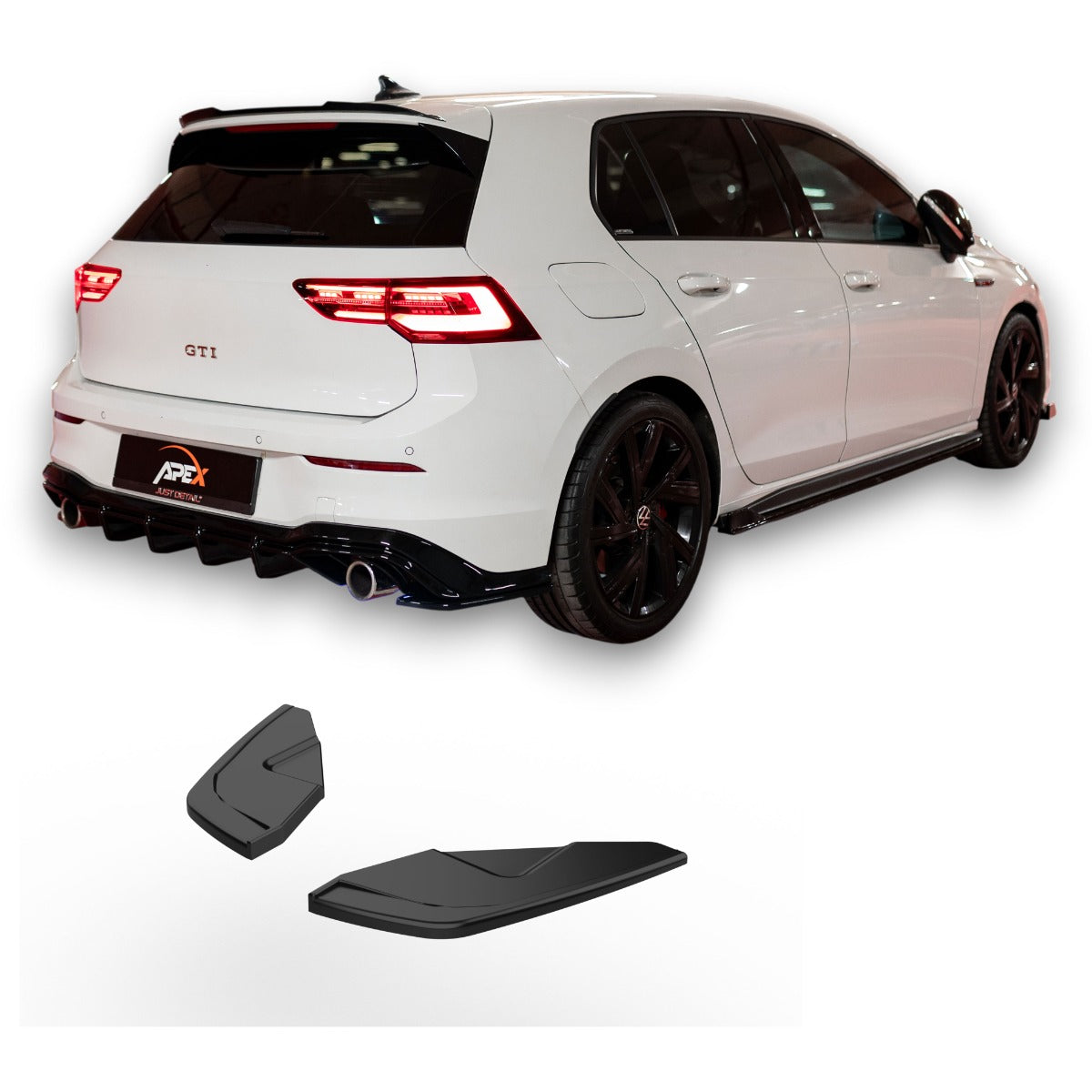 APEX - Diffuser zijsplitter geschikt voor Volkswagen Golf Mk8 R (2020-2024)